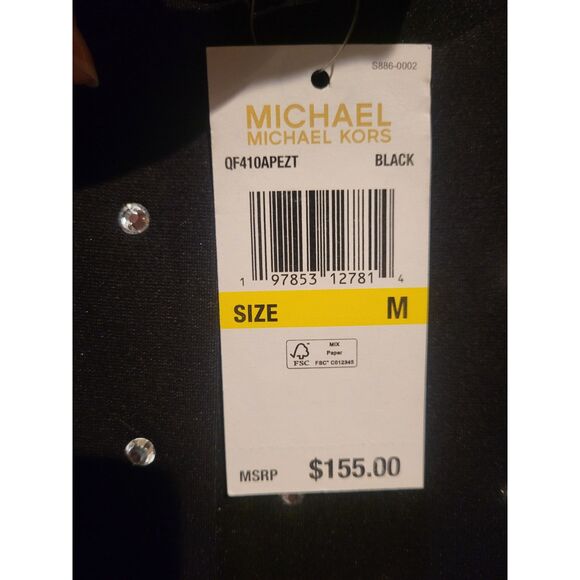 MIchael Kors Black Crystal Clear Gem Studded Crop Jacket NWT $155 New Year's Eve - Picture 4 of 5